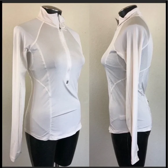 Athleta Forerunner Half Zip White Sweatshirt G. - Picture 5 of 14